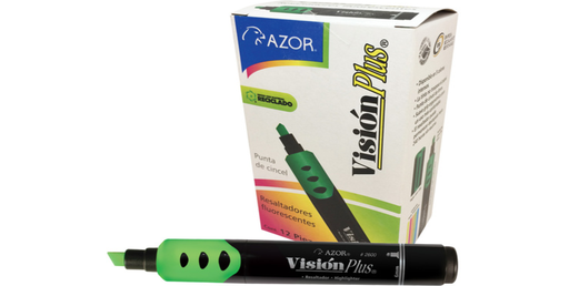 [543] Marcador Resaltador  Fluorescente Verde 12 Pzas Drop 009