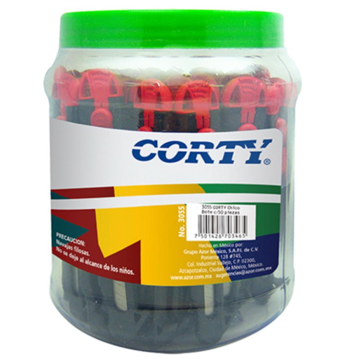 [6018] Cortador De Plástico Chico/Negro Cuchilla Acero/50 Pzas/Drop 009