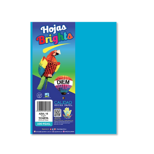 [17311] Paquete Papel Bright 250 Hojas Carta Azul Drop 009