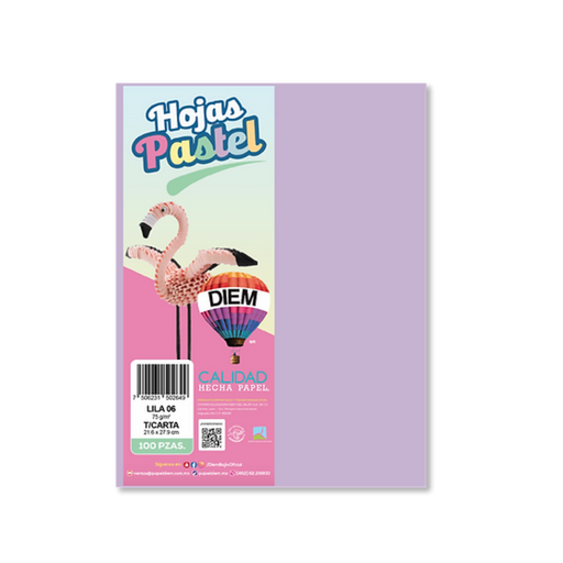 [1478] Papel Pastel Carta Lila Pq100 Drop 009