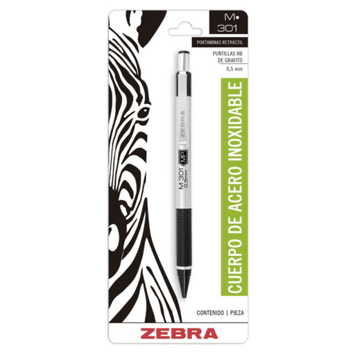 [055658] Lapicero 0.5mm ZEBRA M-301 Metálico Bl/1 Drop013