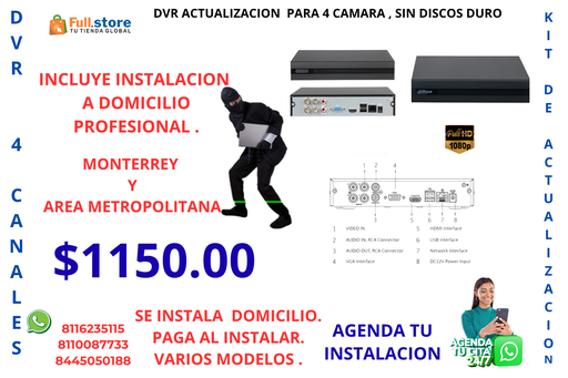 Dvr 8 kit de actualización Sin Discos Duro 8 Canales